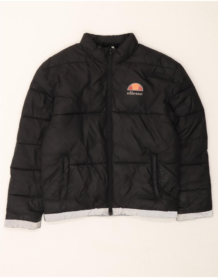 ELLESSE Girls Padded Jacket 10-11 Years Black Polyester Vintage Ellesse and Second-Hand Ellesse from Messina Hembry 