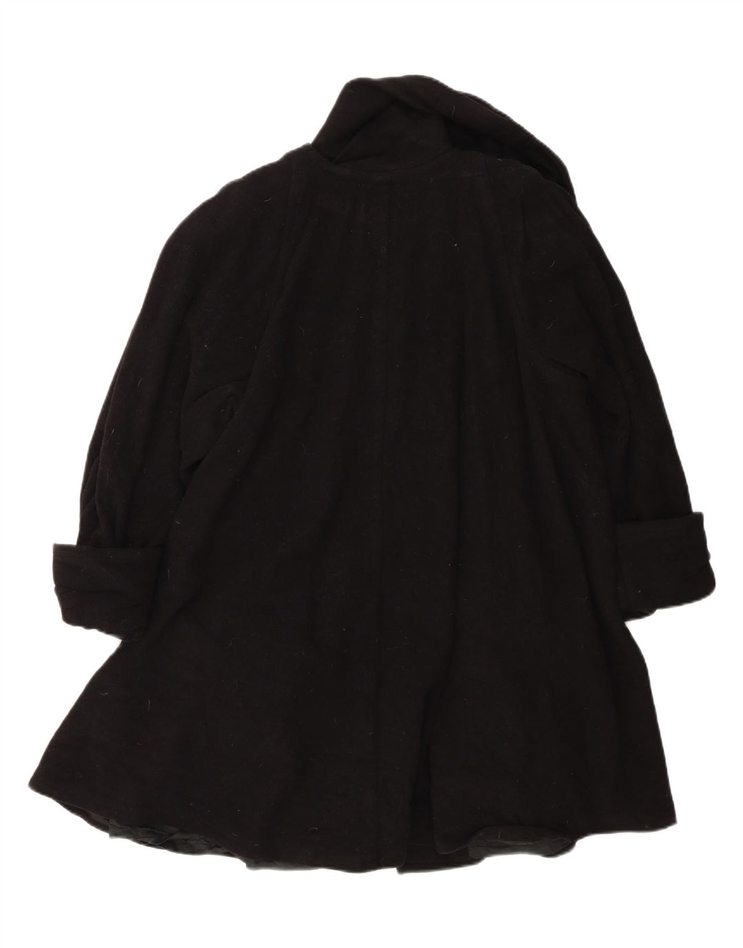 Louis Feraud Womens Overcoat UK 14 Large Black Virgin Wool Classic