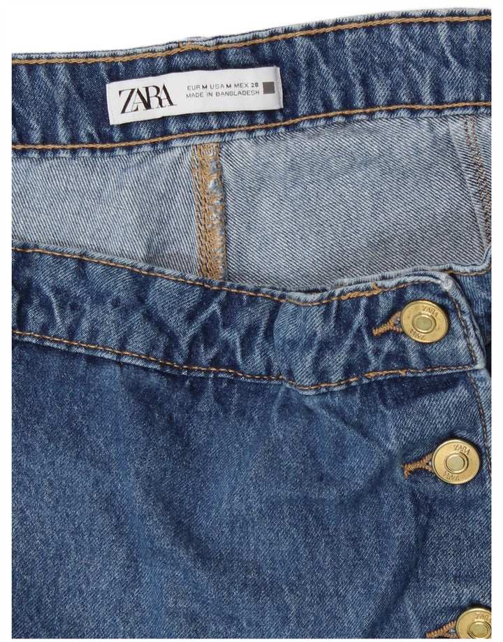 Zara Womens High Waist Denim Hot Pants Medium W28 Blue