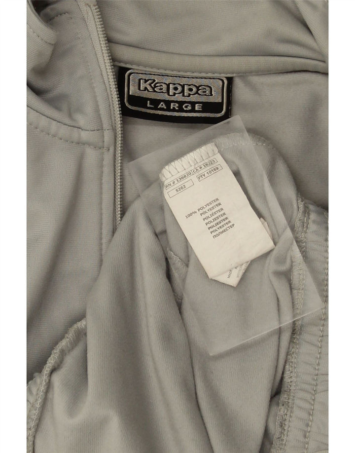 KAPPA Mens Tracksuit Top Jacket Large Grey Polyester