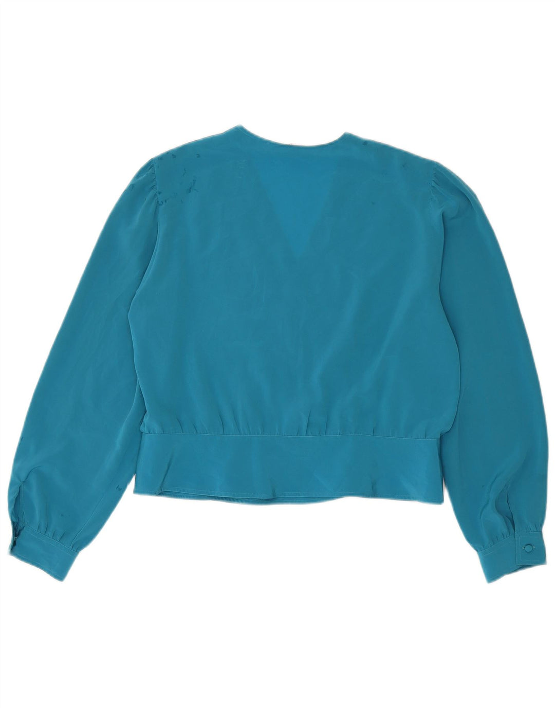 Icam Womens Crop Shirt Blouse IT 50 XL Blue Polyester