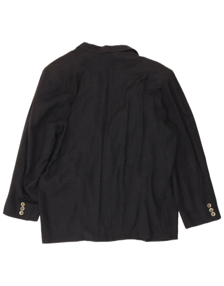 Marella Womens 1 Button Blazer Jacket UK 14 Large  Black Viscose