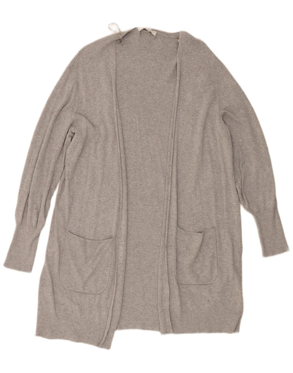 Marks & Spencer Womens Longline Cardigan Sweater UK 16 Large Grey Flecked