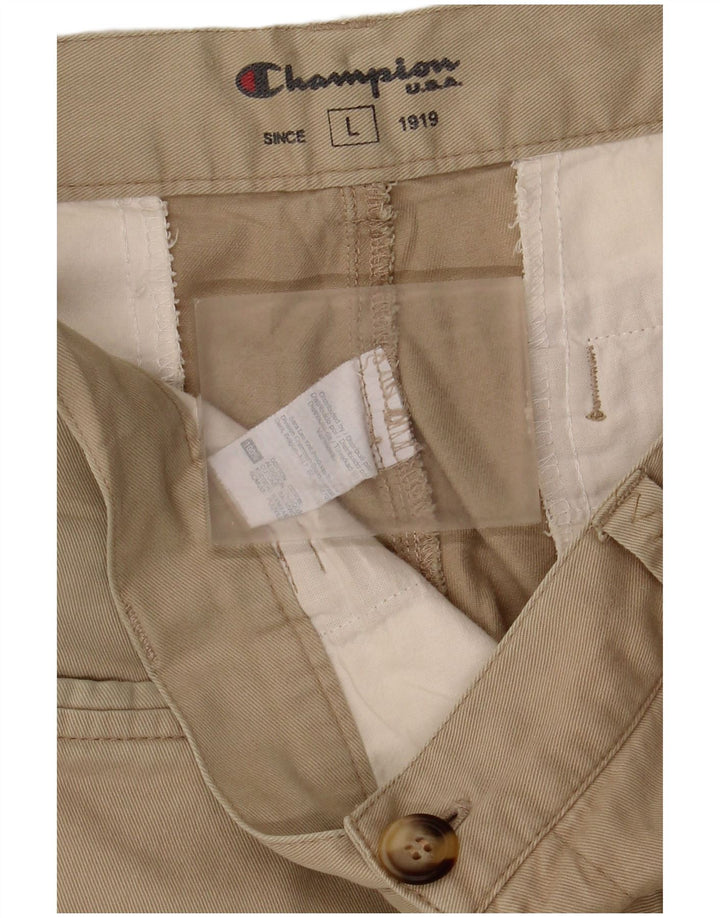 Champion Mens Cargo Shorts Large W36  Beige Cotton