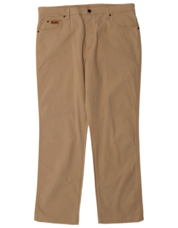 WRANGLER Mens Texas Casual Trousers W38 L32 Beige Cotton