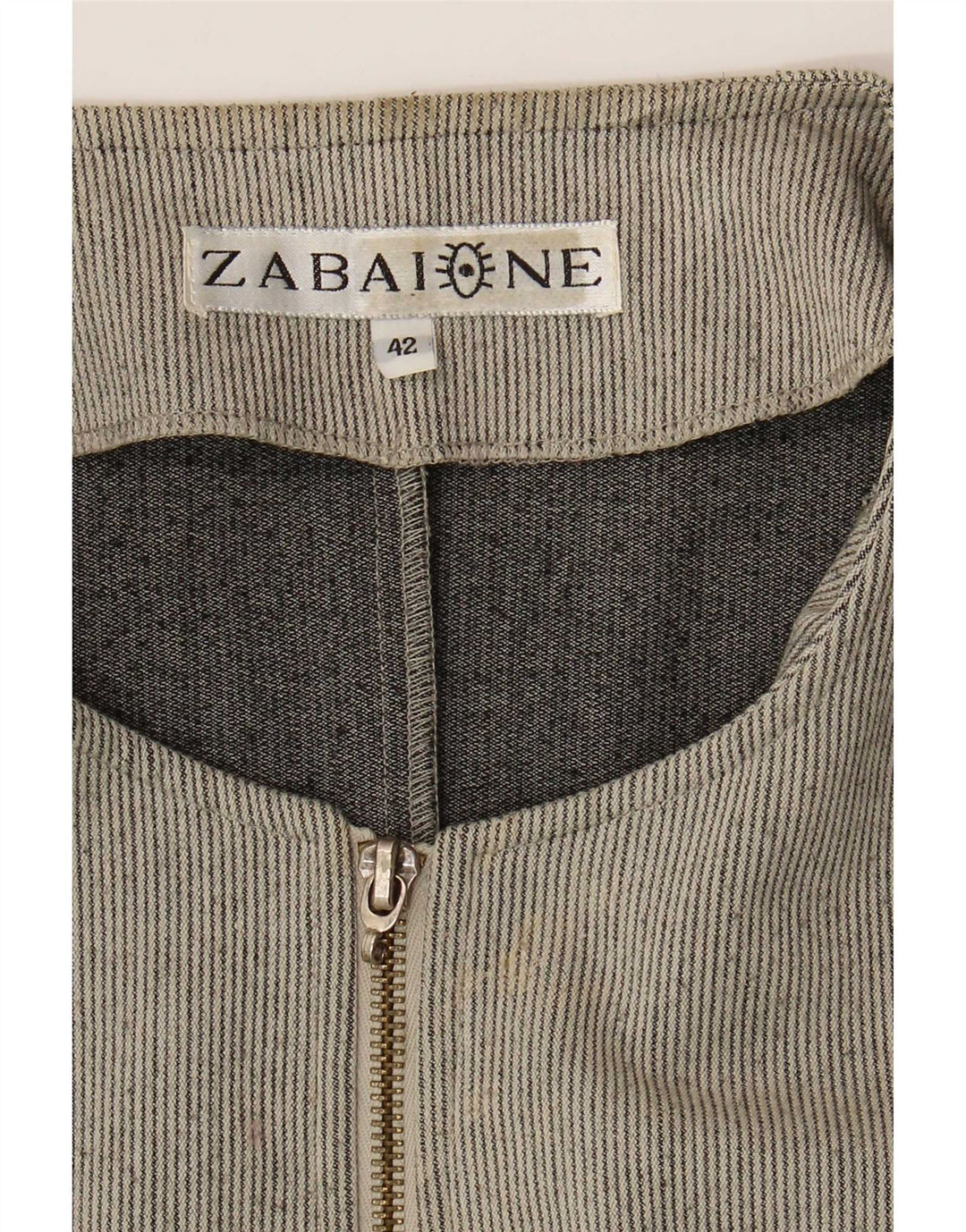Zabaione Womens Full Zip Blazer Jacket IT 42 Medium Grey Pinstripe