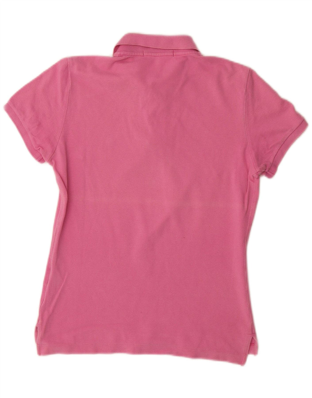 RALPH LAUREN Womens Skinny Polo Shirt UK 12 Medium Pink Cotton