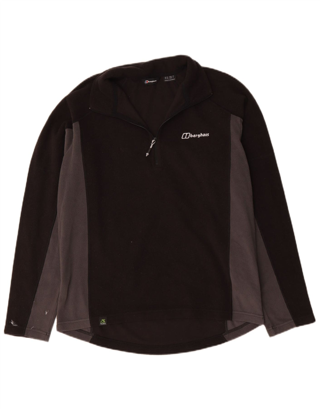 Berghaus Mens Zip Neck Fleece Jumper Medium Black Colourblock Polyester