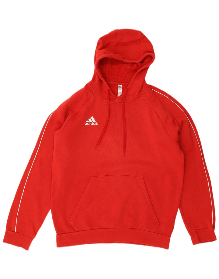 ADIDAS Mens Hoodie Jumper Medium Red Cotton