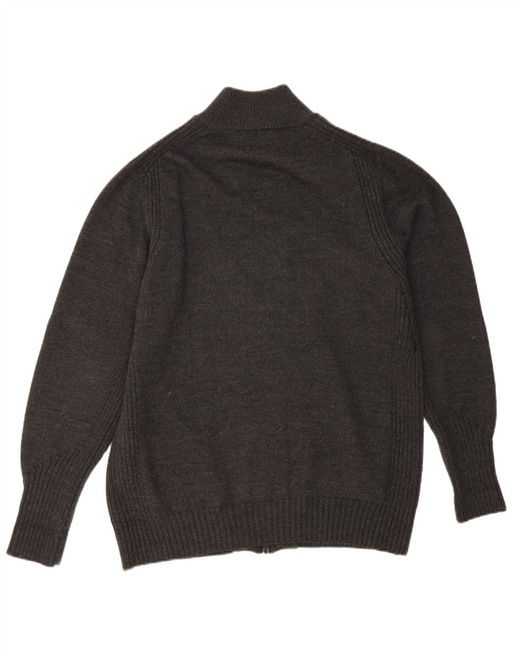 Trussardi Jeans Mens Cardigan Sweater Large Grey Wool