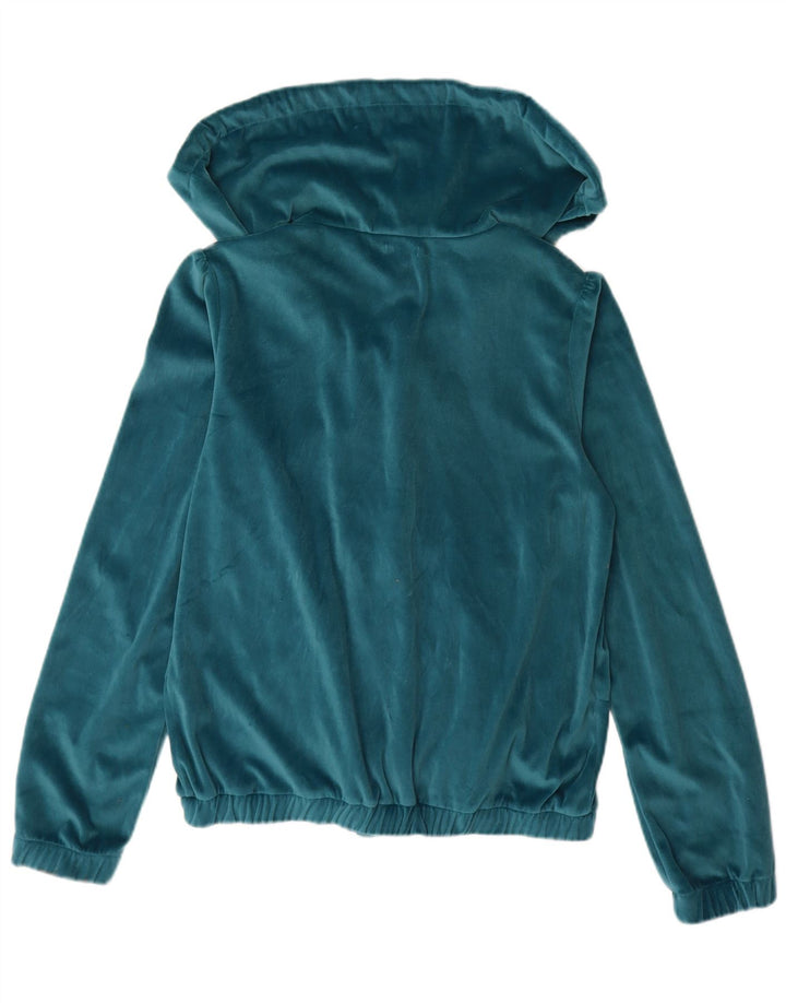 Killah Womens Velour Tracksuit Top Jacket UK 14 Large Blue Polyester