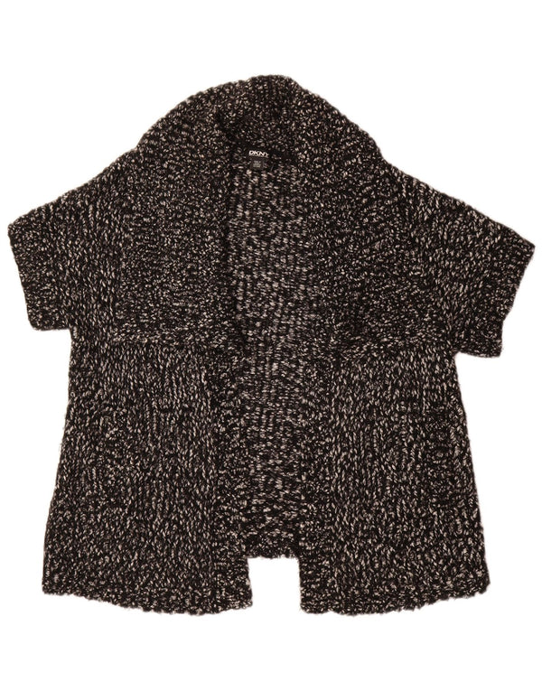 DKNY Womens Oversized Short Sleeve Cardigan Sweater UK 10 Small Black