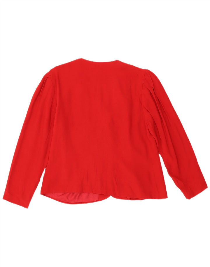 VINTAGE Womens 3 Button Blazer Jacket UK 12 Medium Red