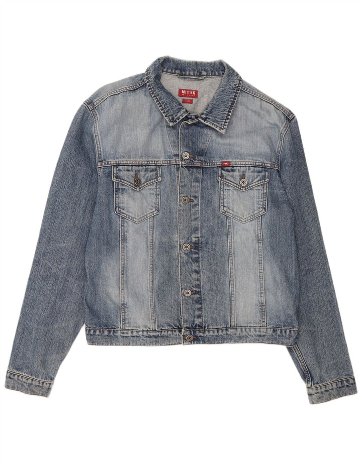 MUSTANG Mens Denim Jacket UK 42 XL Blue Cotton
