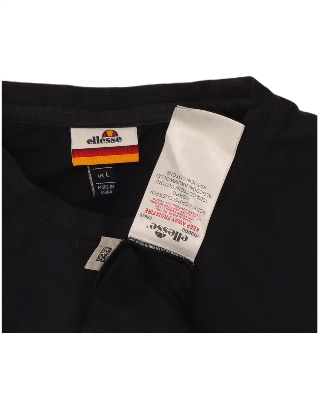 Ellesse Mens Graphic T-Shirt Top Large Navy Blue Cotton