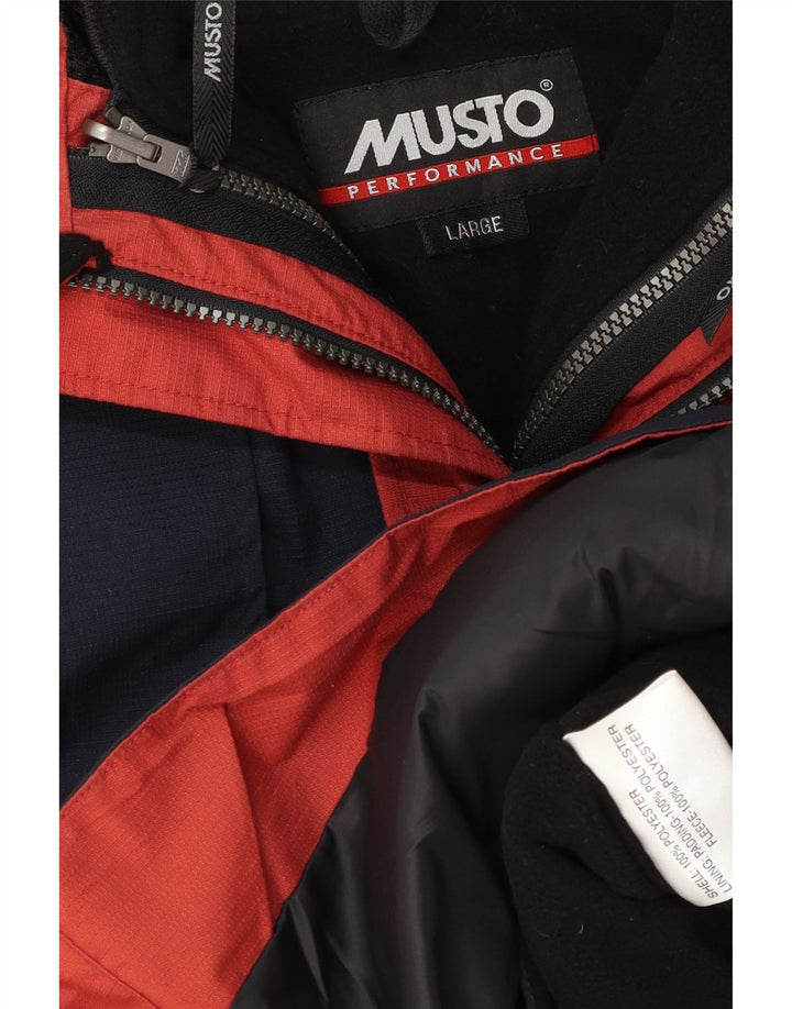 Musto Mens Hooded Windbreaker Jacket UK 40 Large Navy Blue Polyester