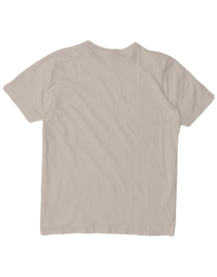 ELLESSE Womens Graphic T-Shirt Top UK 14 Medium White Cotton