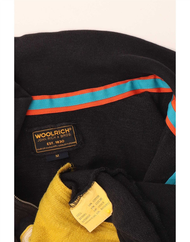 Woolrich Mens Graphic Tracksuit Top Jacket Medium Black Cotton