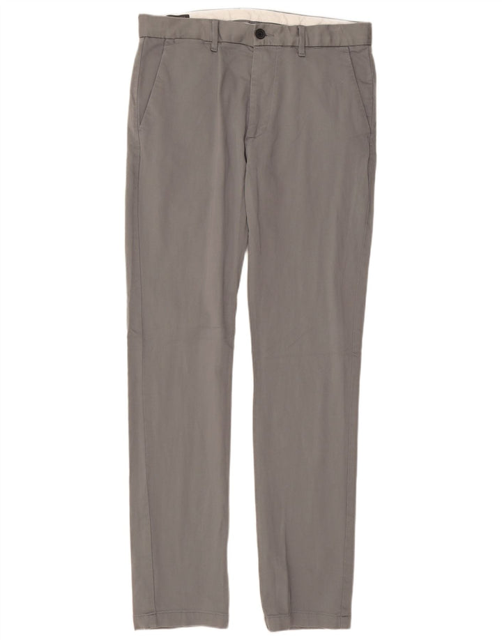 MARKS & SPENCER Mens Autograph Slim Chino Trousers W32 L33 Grey Cotton
