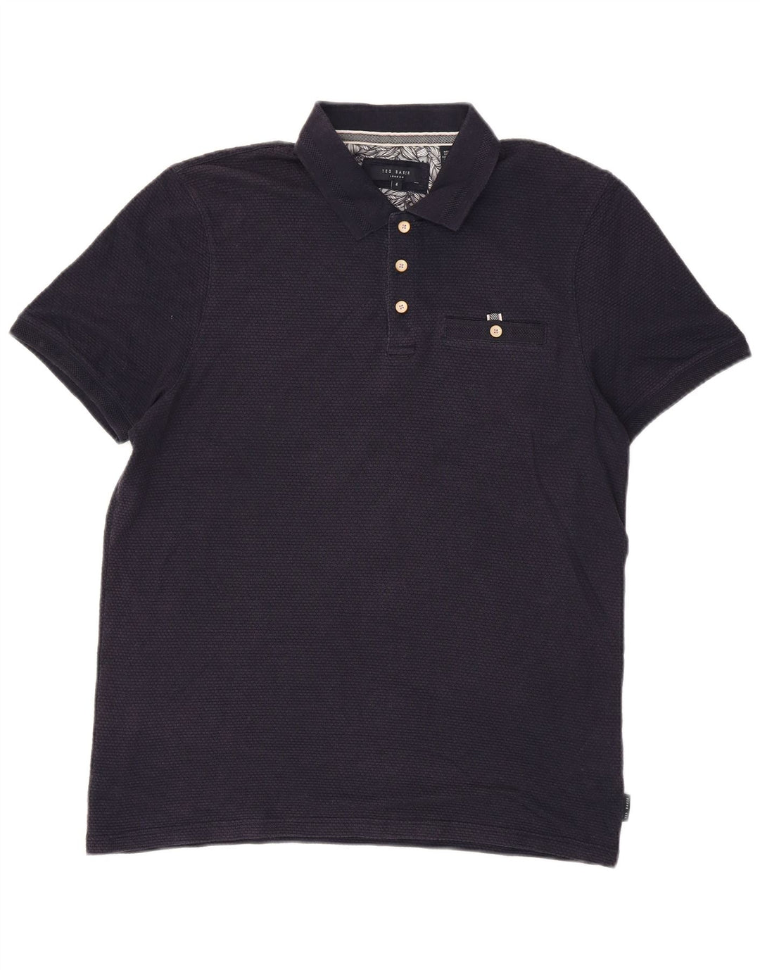 Ted Baker Mens Polo Shirt Size 4 Large Navy Blue Modal