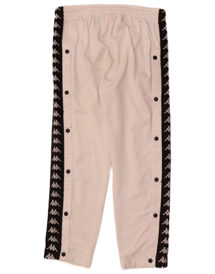 Kappa Mens Graphic Tracksuit Trousers Medium  White Colourblock Polyester