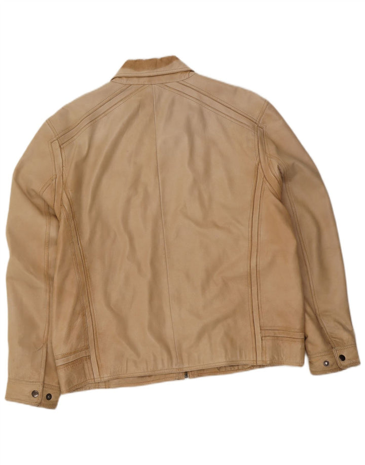A.W.Dunmore Mens Leather Jacket UK 40 Large Beige