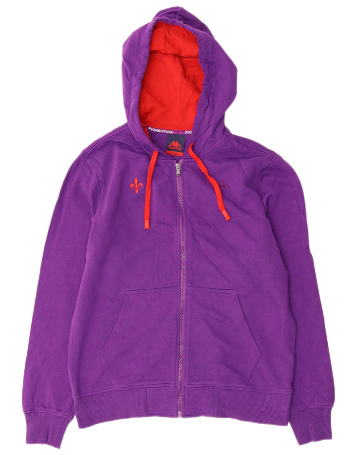 KAPPA Mens Zip Hoodie Sweater Medium Purple Cotton
