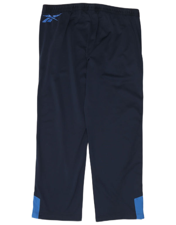 Reebok Mens Graphic Tracksuit Trousers XL Navy Blue Colourblock Polyester