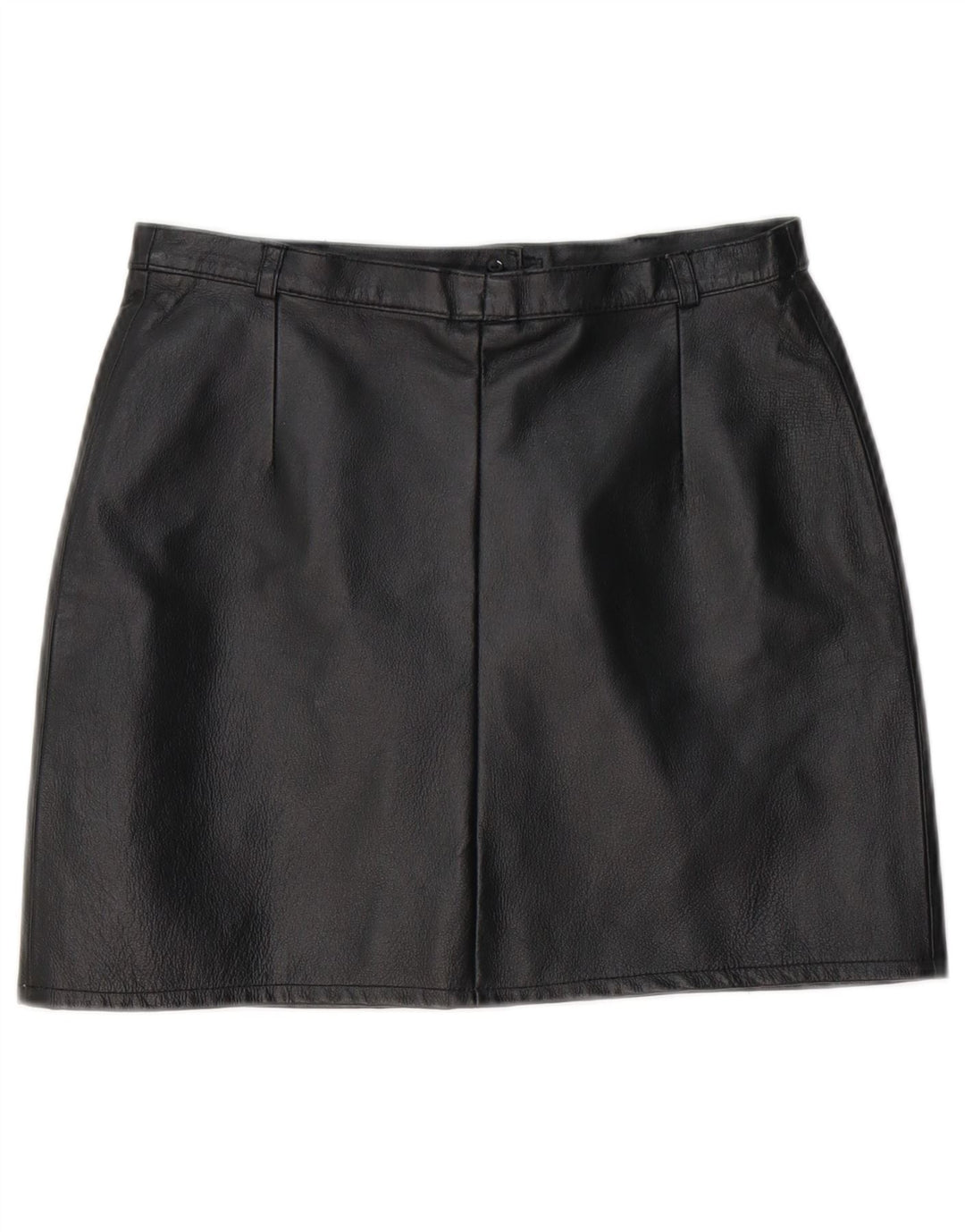 CHALICE Womens High Waist Leather Skirt UK 12 Medium W26  Black Leather