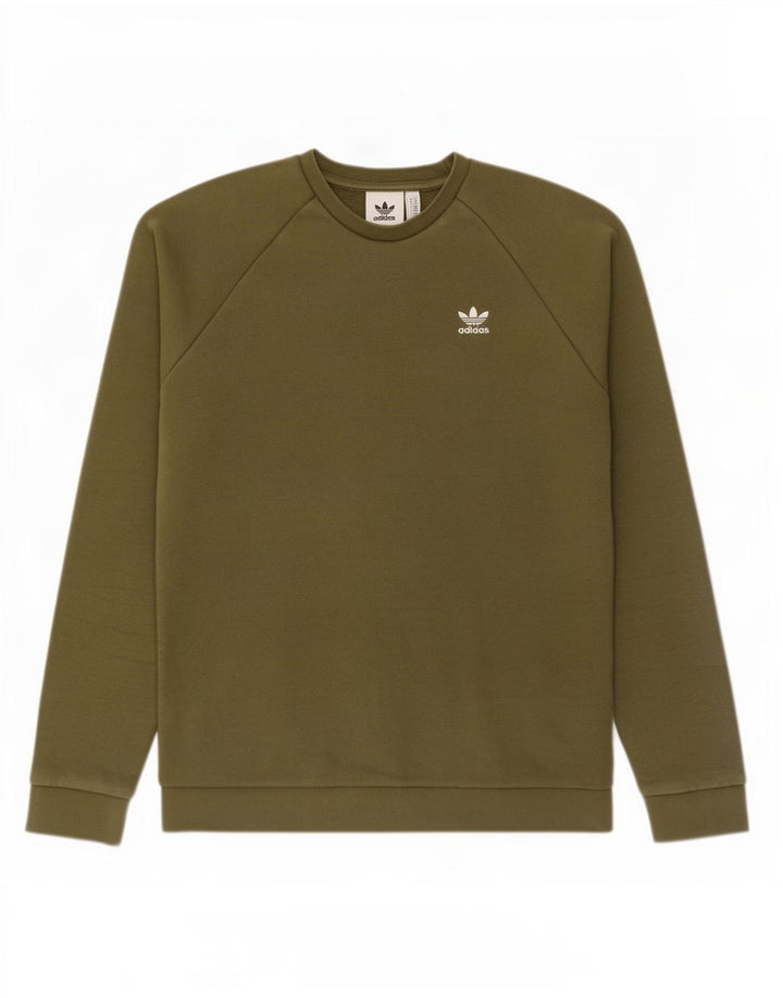 Adidas Mens Sweatshirt Jumper Medium Khaki Cotton