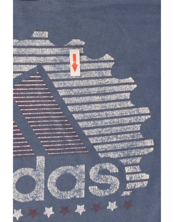 Adidas Mens Graphic T-Shirt Top Medium Blue Cotton