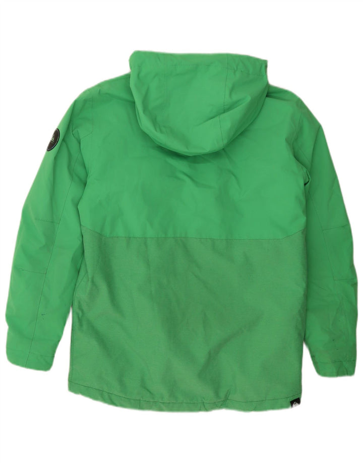 QUIKSILVER Boys Hooded Windbreaker Jacket 13-14 Years XL Green Nylon