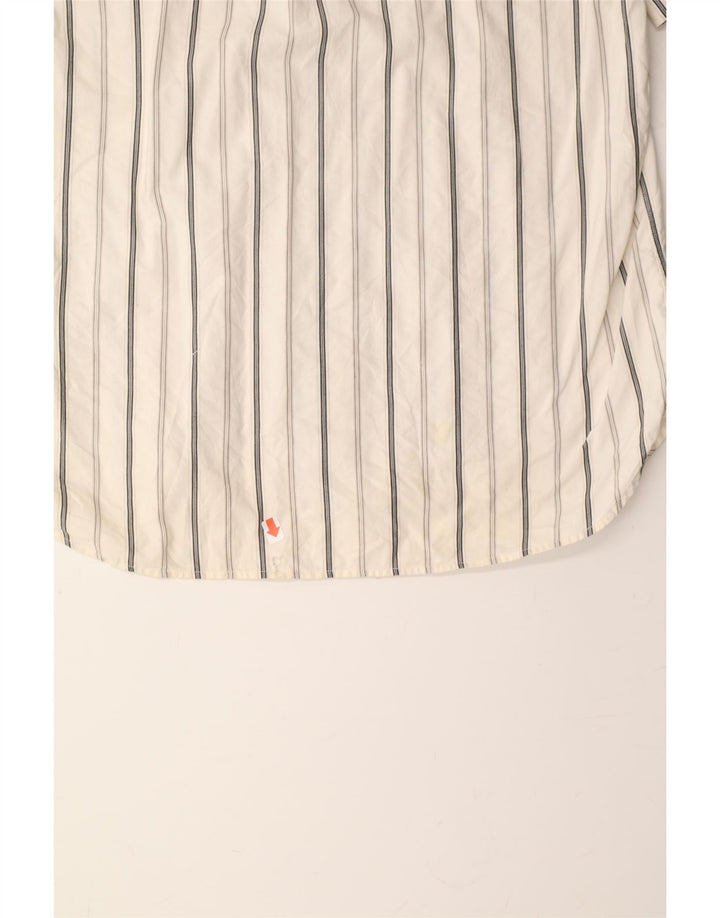 TOMMY HILFIGER Mens Short Sleeve Shirt Medium White Striped Cotton Vintage Tommy Hilfiger and Second-Hand Tommy Hilfiger from Messina Hembry 