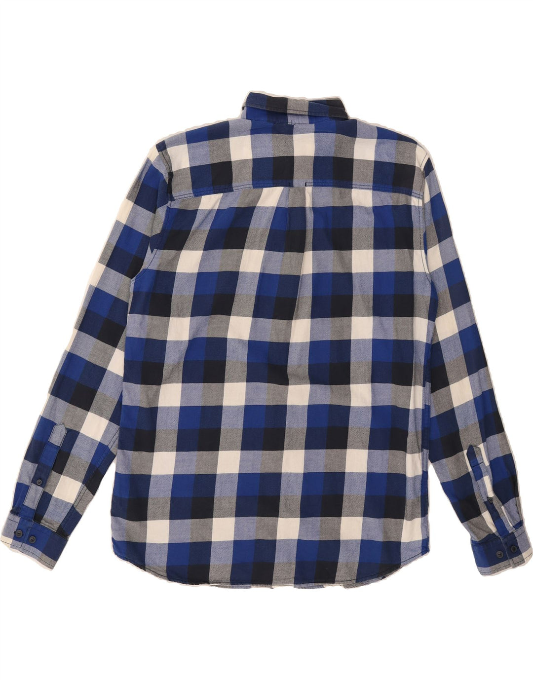 JACK & JONES Mens Flannel Shirt XL Blue Check Cotton Vintage Jack & Jones and Second-Hand Jack & Jones from Messina Hembry 