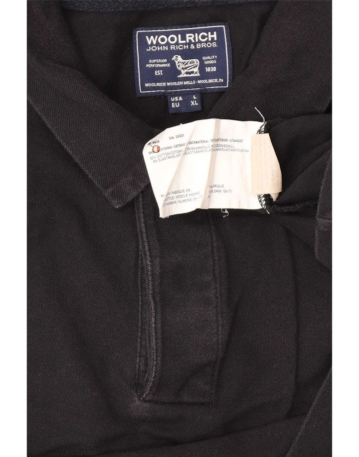 Woolrich Mens Polo Shirt Large Black Cotton