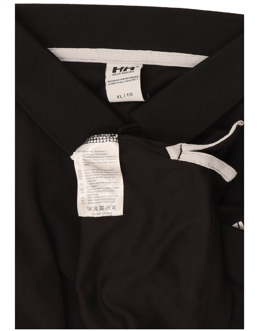 Helly Hansen Mens Polo Shirt XL Black Polyamide