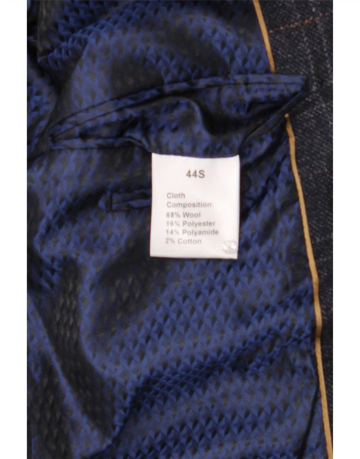 Douglas Mens 2 Button Blazer Jacket UK 44 2XL Navy Blue Check Wool
