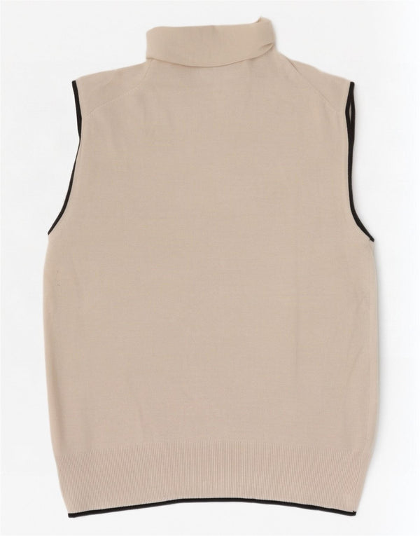Zara Womens Vest Tank Top UK 12 Medium Beige Viscose