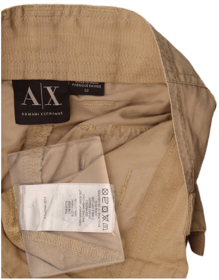 ARMANI EXCHANGE Mens Cargo Shorts W32 Medium Beige Cotton