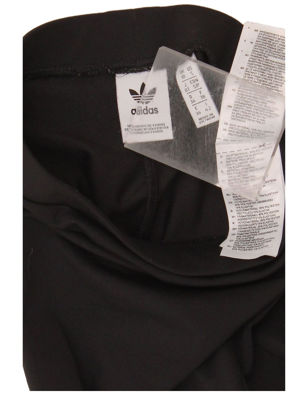 ADIDAS Womens Stirrup Leggings UK 10 Small  Black Polyester