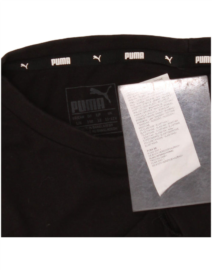 ADIDAS Boys Graphic T-Shirt Top 11-12 Years Black Cotton