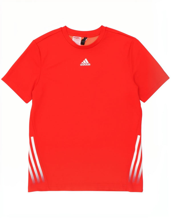 Adidas Boys T-Shirt Top 13-14 Years Red Polyester