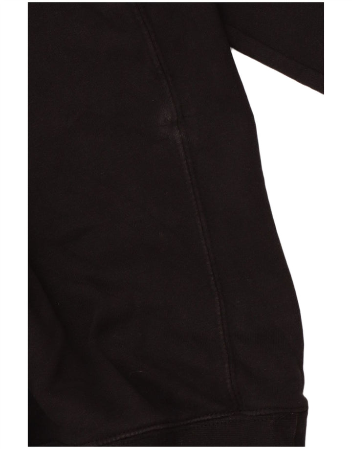 NIKE Mens Zip Hoodie Sweater Large Black Cotton