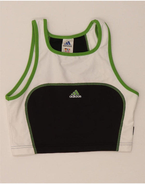 ADIDAS Womens Climalite Sport Bra Top UK 16 Large Black Colourblock
