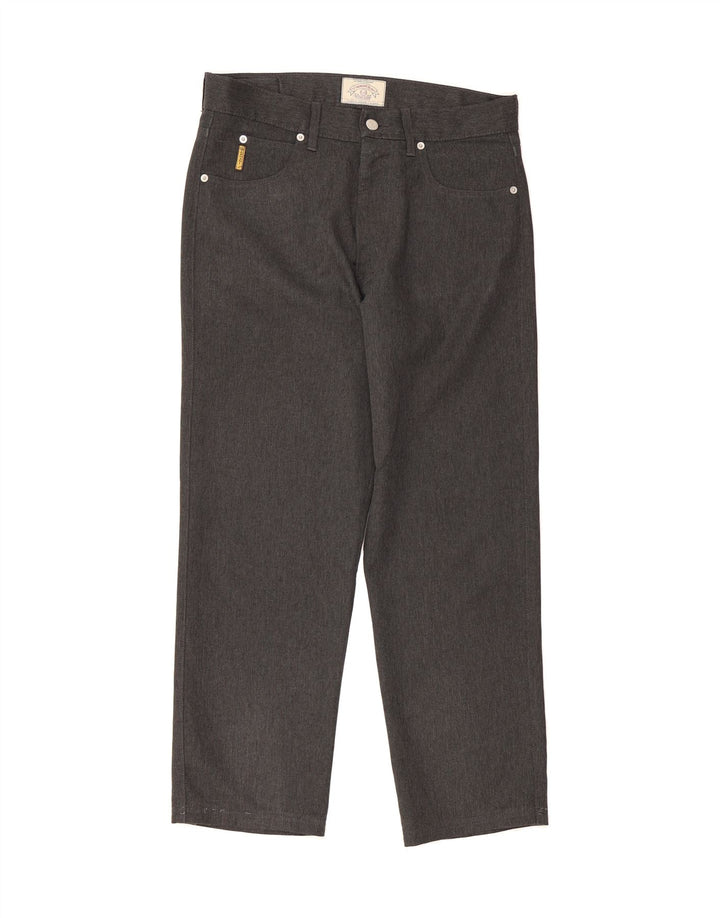 ARMANI Womens Straight Casual Trousers W32 L28 Grey Polyester Vintage Armani and Second-Hand Armani from Messina Hembry 