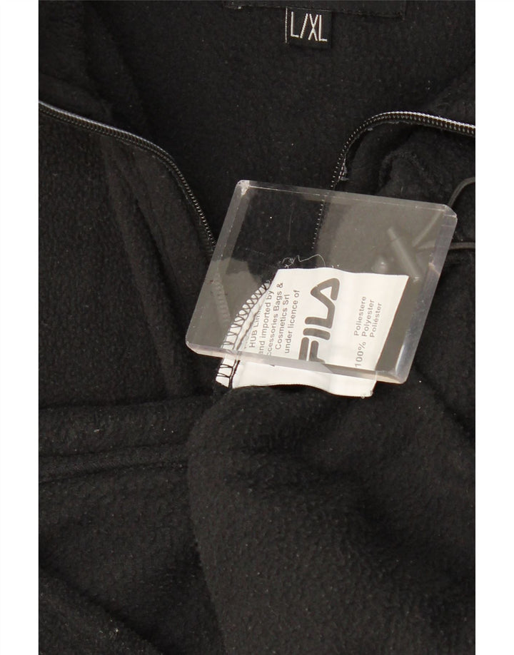 FILA Mens Fleece Jacket UK 40 Large Black Polyester