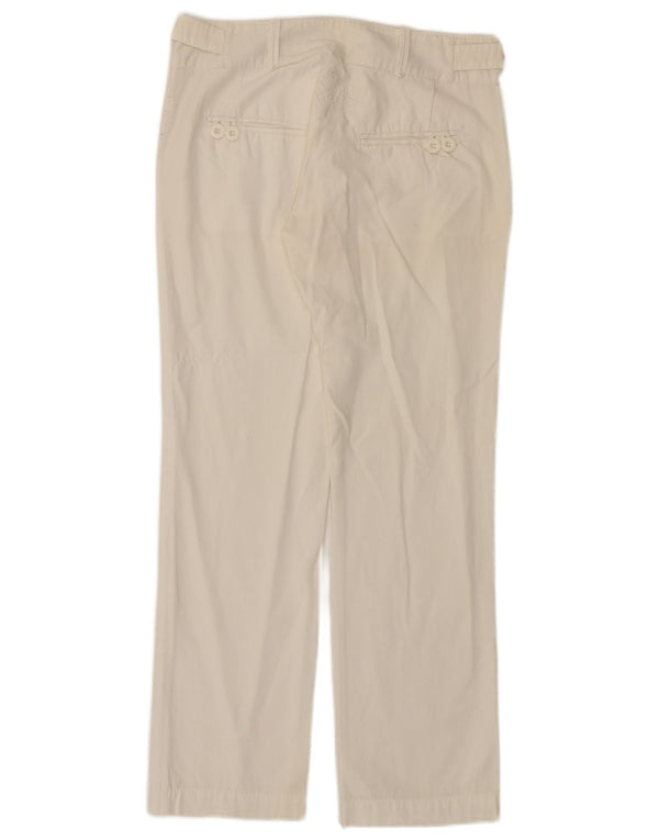 DESIGUAL Womens Straight Chino Trousers EU 38 Medium W30 L28 White Cotton