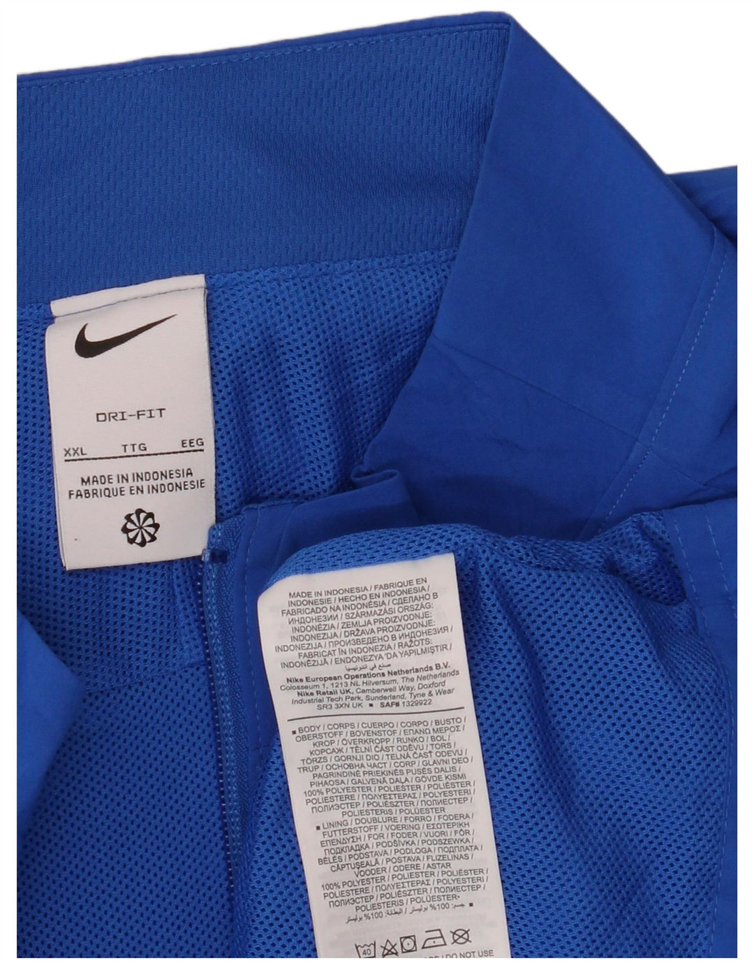 Nike Mens Graphic Tracksuit Top Jacket 2XL Blue Striped Polyester
