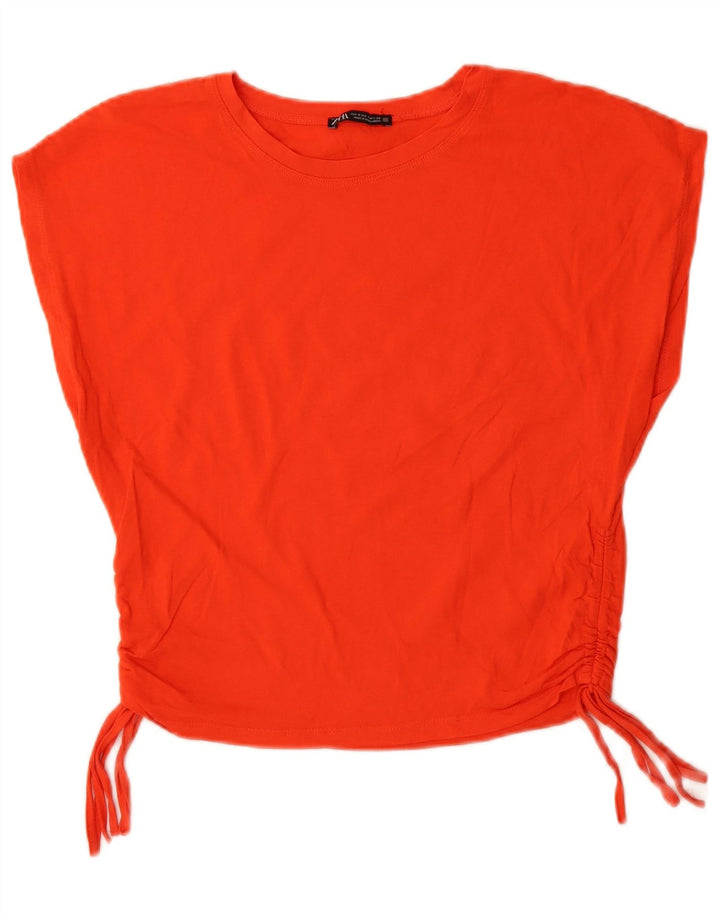 Zara Womens T-Shirt Top UK 10 Small Orange