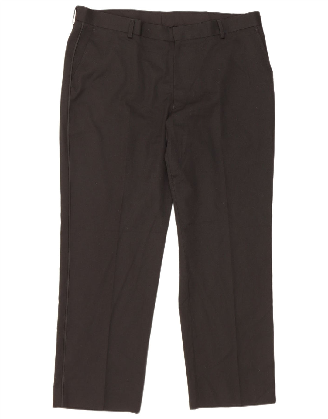 Marks & Spencer Mens Straight Suit Trousers W38 L29 Black Polyester
